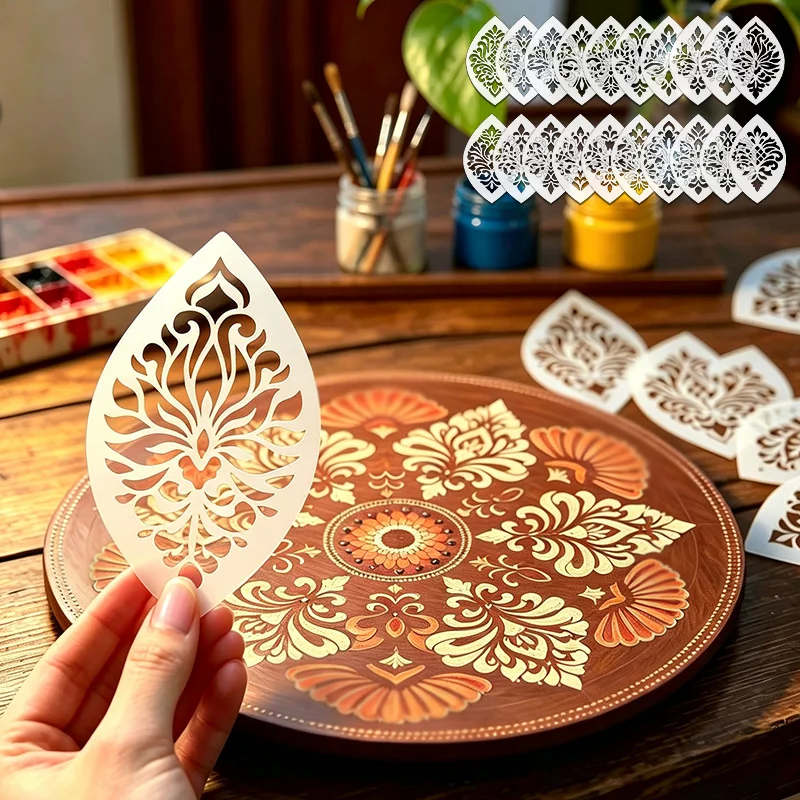 YOMDID 20pcs Leaf-Shaped Mandala Painting Stencils  For Mandala, Decorative Patterns, Dot-Painting And DIY Art Creations