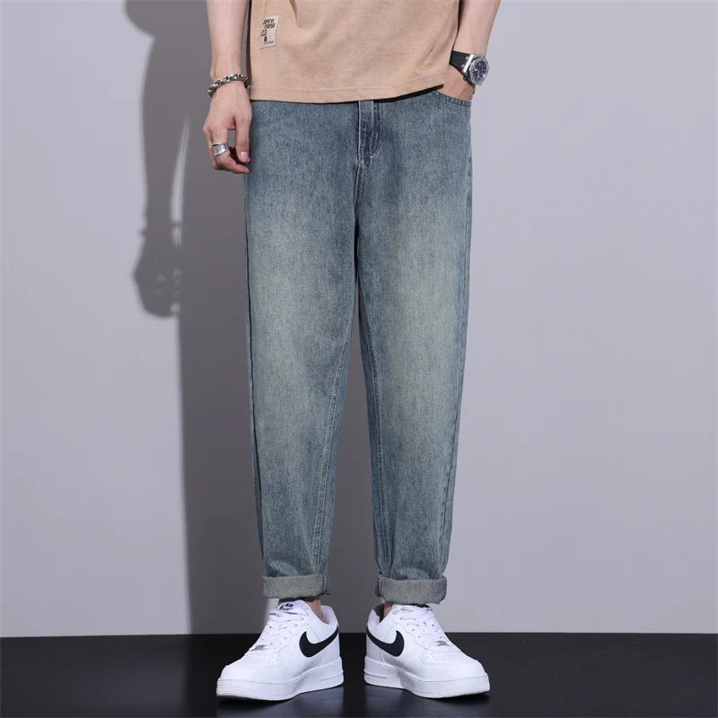 2026 Spring/summer Jean Men Trend Loose Casual Straight Versatile Long Pants Wide Leg Jeans