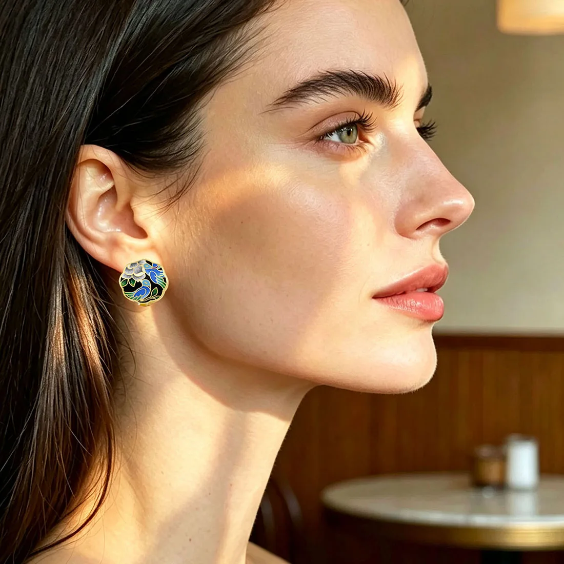 SANTUZZA Real 925 Sterling Silver Earrings For Women Sparkling Enamel Flower & Birds Wearable Art Birthday Gifts Fine Jewelry