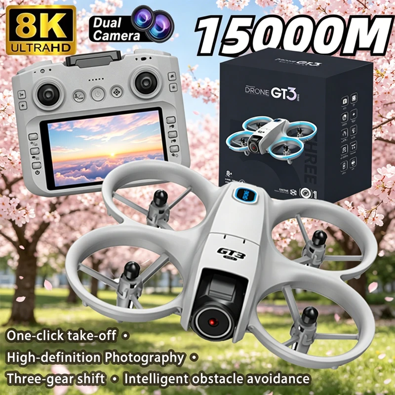 

НОВЫЙ Дрон GT3 MAX с камерой 8K HD и обзором 360° ° Квадрокоптер для аэрофотосъемки с двумя объективами, GPS, 5G WiFi, бесщеточными моторами, складной, в подарок