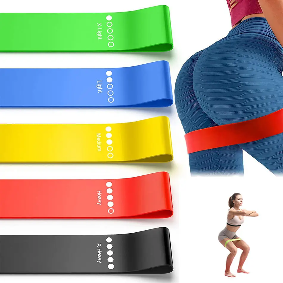 Bandas elásticas de resistencia para entrenamiento en casa, bandas de resistencia para Yoga, deporte, estiramiento, Pilates, equipo de gimnasio