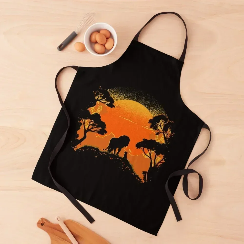 

Lion Father and Son Animal King Xmas Gift Fan Apron Kitchen Things And For Home Chef Uniform For Men Teacher Camping Apron