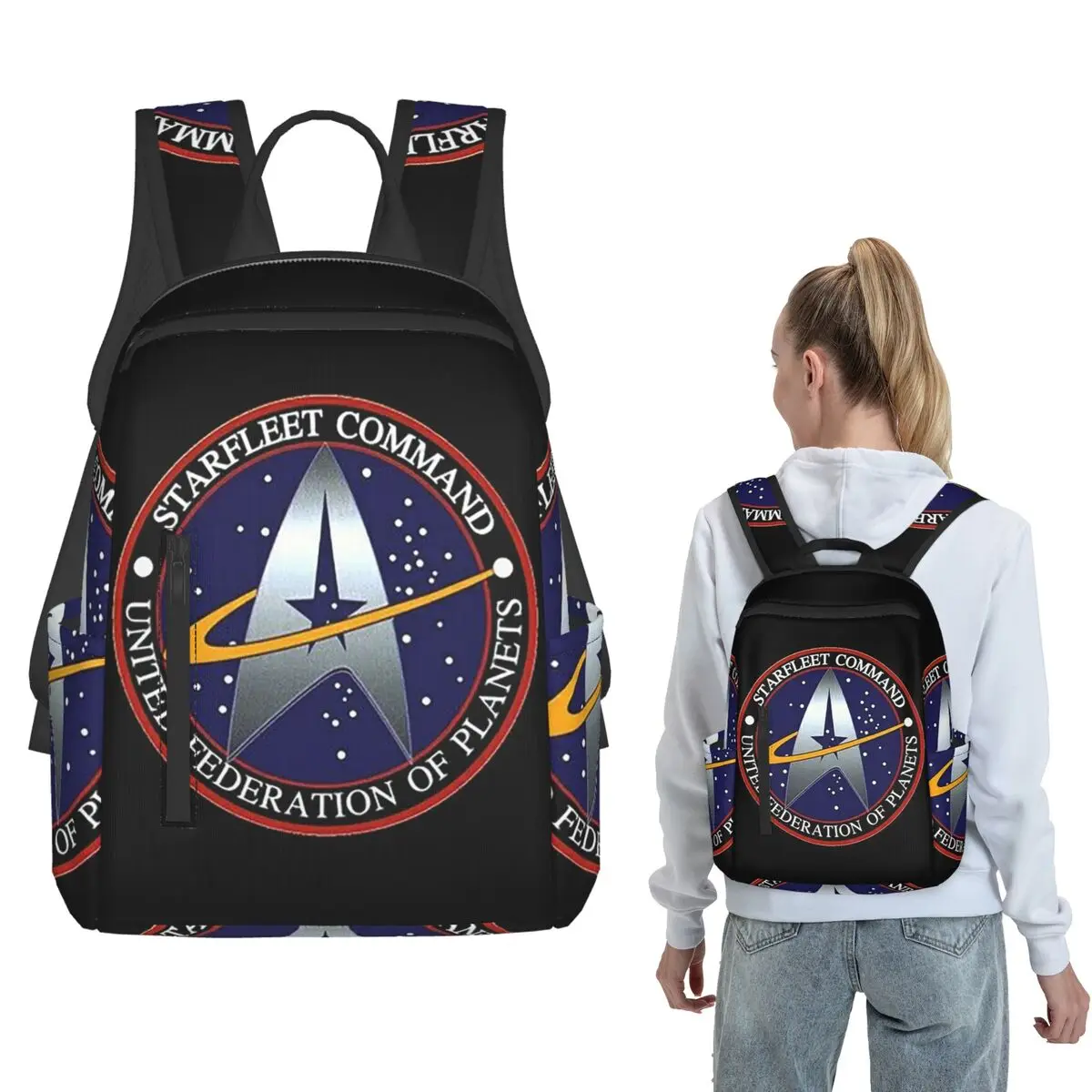 Star Treks Science Fiction TV Series Backpack Large Capacity Boys Girls BookBag School Bag Shoulder Bags for Men Women