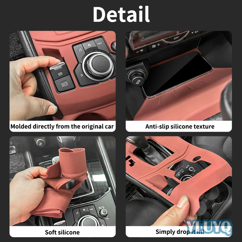 Für Mazda CX-5 Auto Mittelkonsole Schutzmatte Silikon Rutschfeste Getränkehalter-Abdeckung Innenausstattung Zubehör – Detail 5