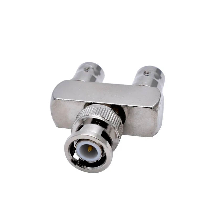 1PC BNC Male to Dual BNC Female Adapter Y Splitter 50 Ohm RF Connector Coaxial High Quanlity Brass Nickel Plated