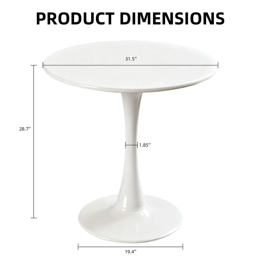 

Dining Table, 31.5 Circle Tulip Table with Thickened Tabletop amp Metal Pedestal, Mid Century Modern Bistro Table for Kitchen,