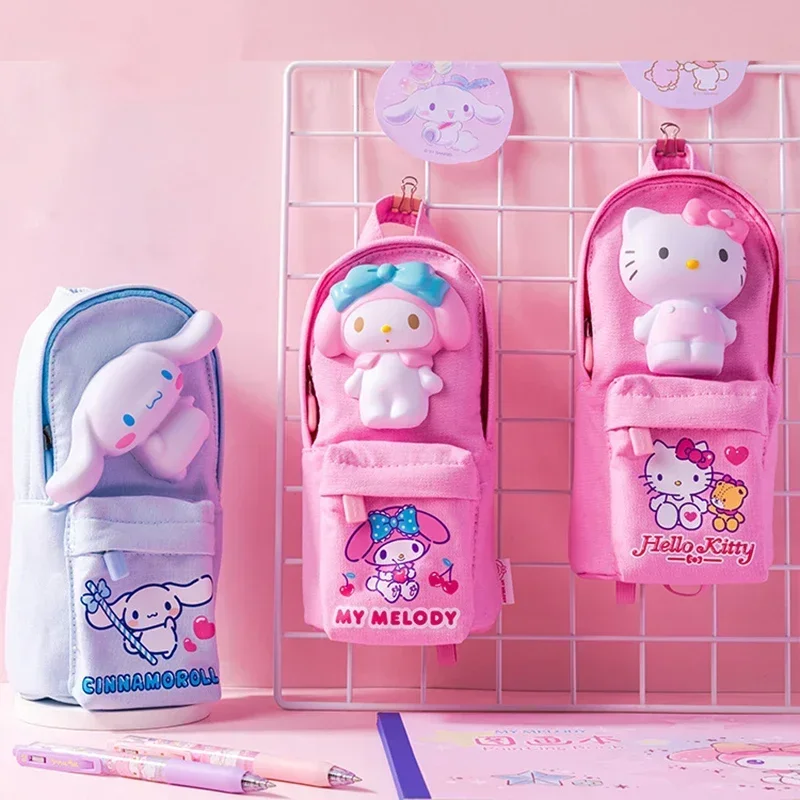 sanrio serie dos desenhos animados cinnamoroll lapis case grande capacidade de armazenamento caneta caixa estudante material escolar papelaria volta a escola 01