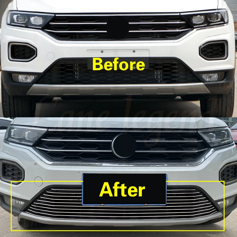 For Volkswagen VW T-ROC 2018-2020 High-quality Stainless Steel Body Kit Racing Grill Grille Decoration Protection Accessories