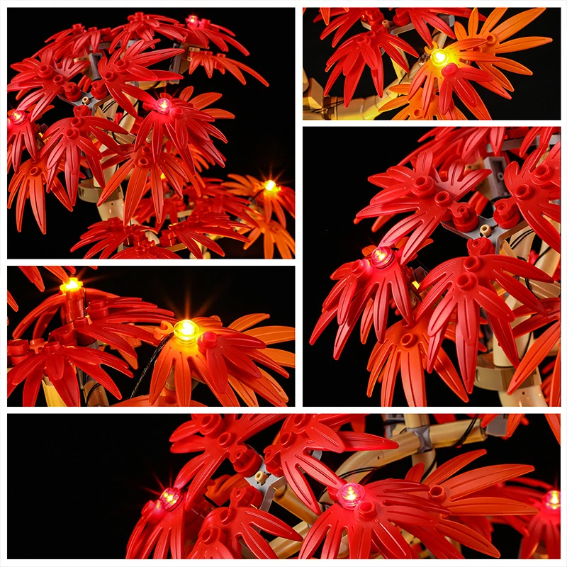 Kit d'éclairage LED DIY pour bonsaï en érable rouge LEGO 10348 (lumière LED uniquement, sans modèle de blocs)