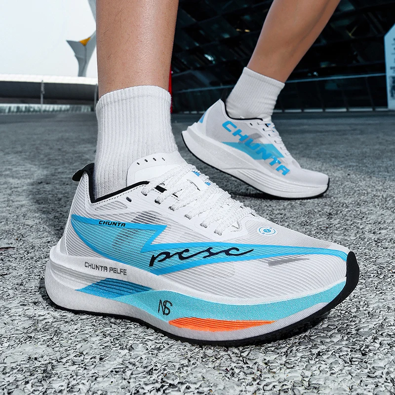 Men Running Shoes Carbon Board Speciality Marathon Sports Breathable Lightweight Women's Comfortable Nonskid Chunta Sneakers
