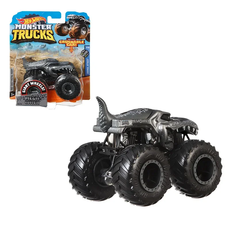 Original Hot Wheels Monster Trucks Car Model Giant Wheels MEGA WREX Diecast 1/64 Vehicle Kid Boy Toys for Cildren Birthday Gift