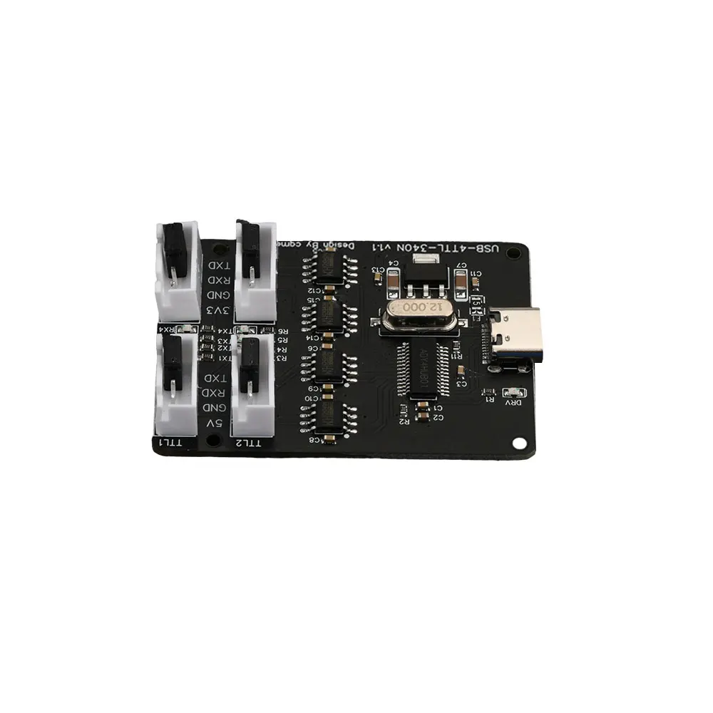 4CH USB to TTL Serial Module TTL Type-C Interface with CH340N Chip and Indicator Support 1200-2Mbps Speed