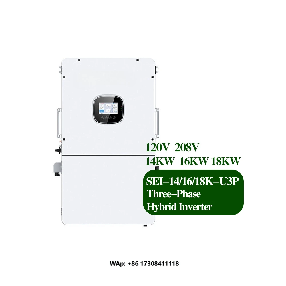 120/208V Three Phase Hybrid Solar Inverter 14KW 16KW 18KW Split SRNE SEI-18K-U3P US Version Inverters Support 9 Pcs in Parallel
