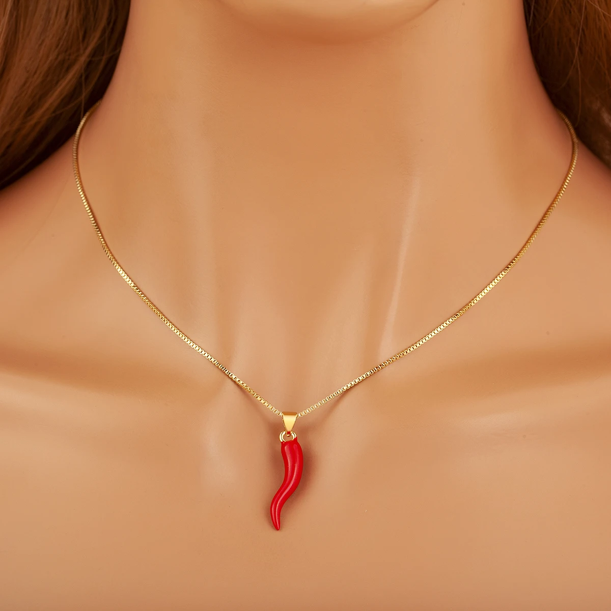 Nidin nueva moda Chili Charms colgante collar para mujer Multi colores DIY cadena enlace joyería regalos de fiesta de cumpleaños