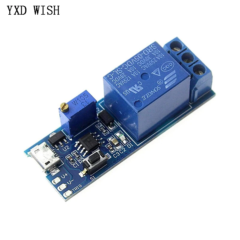 10pcs 5V-30V Delay Relay Timer Module Trigger Delay Switch Micro USB Power Adjustable Relay Module Time Delay Relays