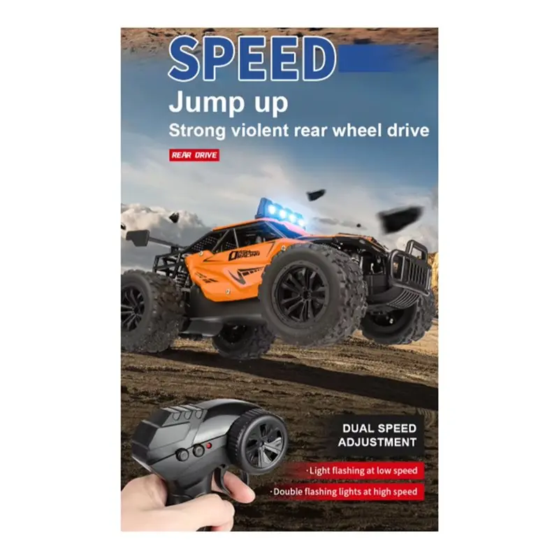 FBIL-RC 1:16 Scale Alloy Car 2WD Off-Road Remote Control Car With LED Lights And 20KM/H High-Speed For Kids Boys Girls Gift