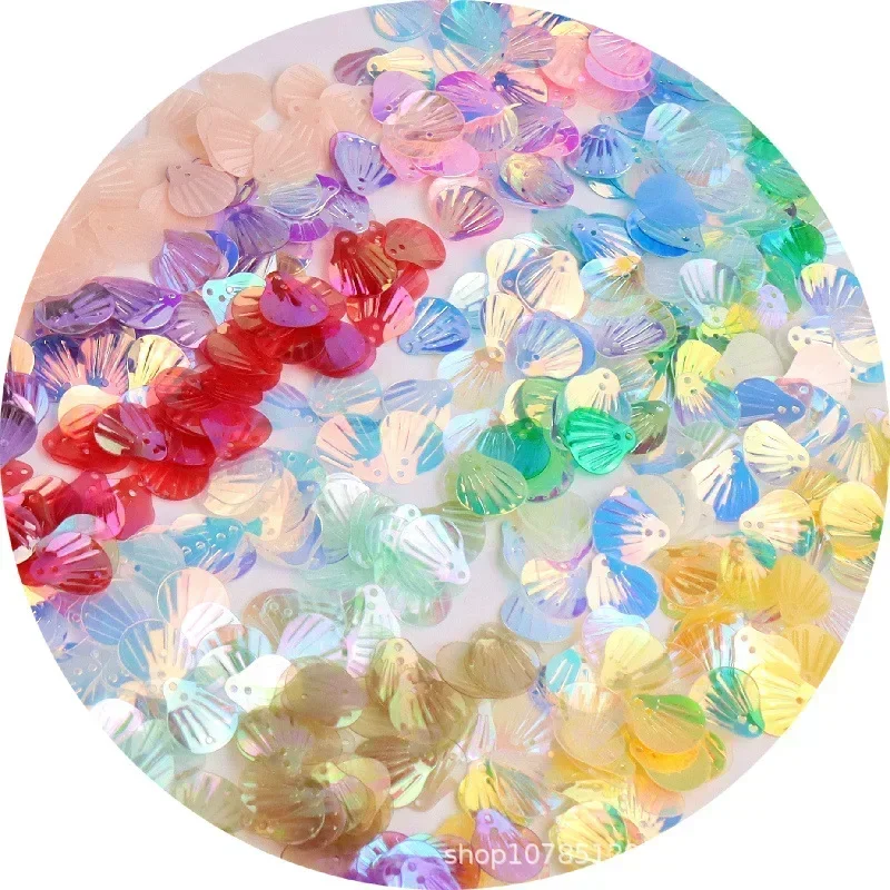 10g/Bag13mm Transparent Shell Mermaid Fish Scale Sequins PVC Paillettes DIY Wedding Sewing Dress Craft Lentejuelas Accessories