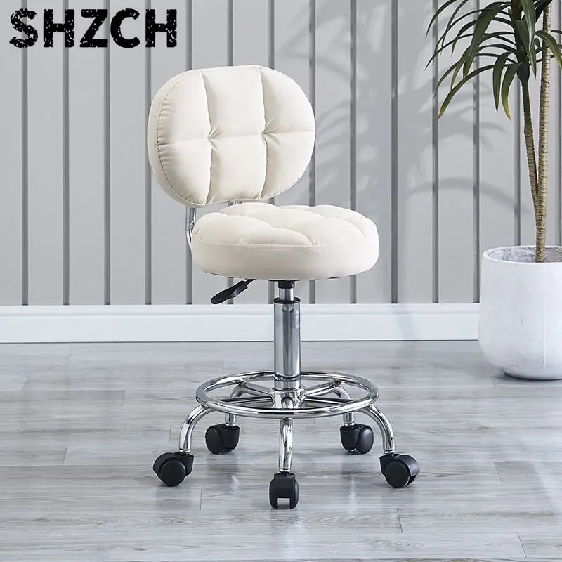 Modern Salon Stool with Wheels Swivel Lift Barber Chair Comfort Sponge Nail Round Seat Professional Salon Hairdressing Chairs image 6