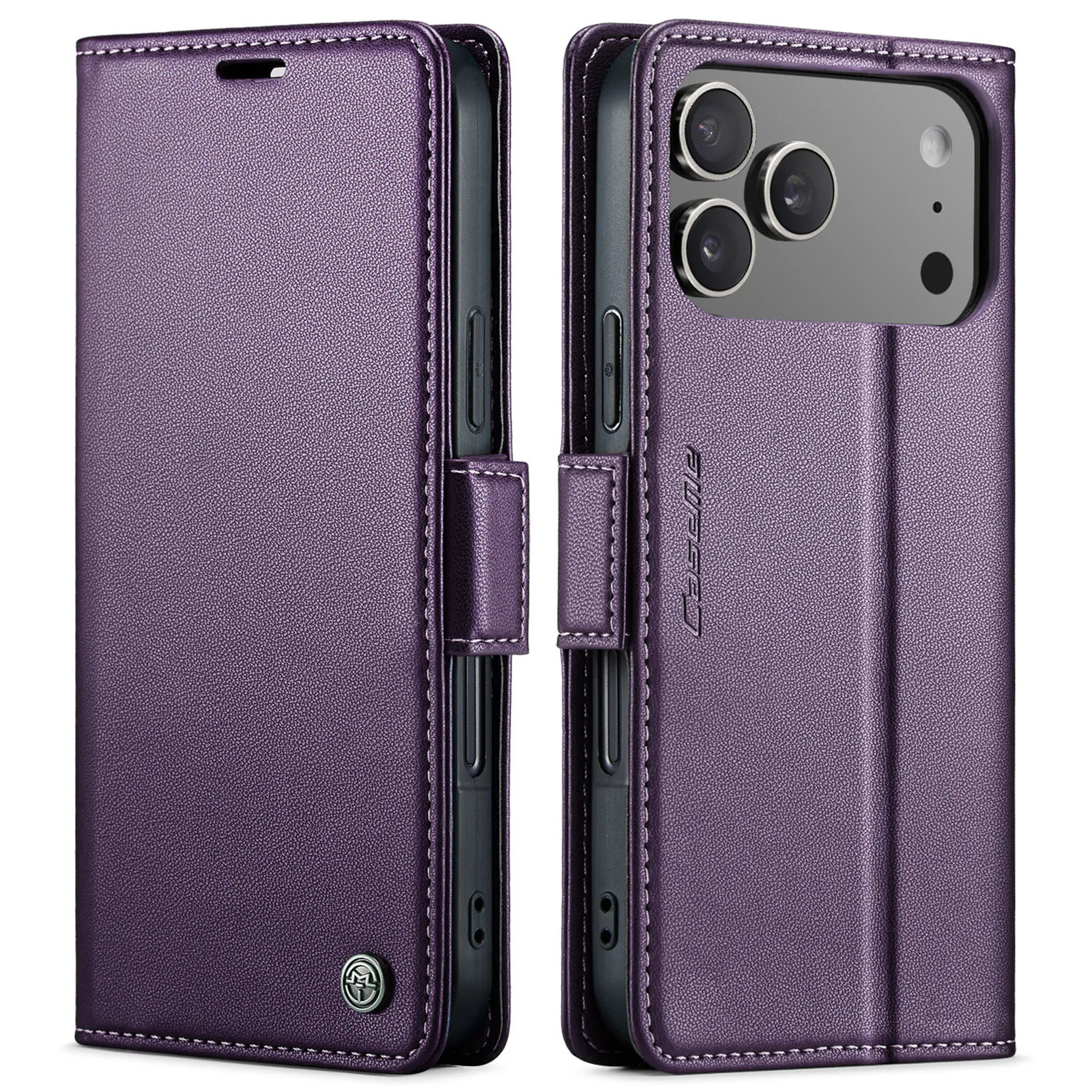 

Case For iPhone 14 15 16 17 Pro Max Luxury Leather Protective Card Holder Shockproof Protection for Magnetic Kickstand Design