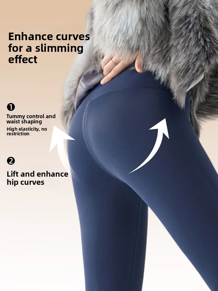 High Waist Yoga Pants Women's Outerwear ark Pants Warmth Storage No Line High Waist Belly Control Long Pants Casual Wear