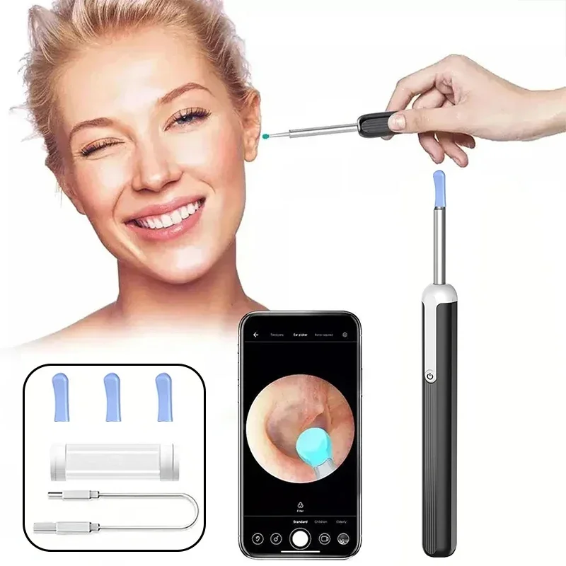 Wireless Visual Ear Wax Removal Safe Endoscope Earpick with Camera 1080P Luminous Otoscope Ear Cleaning Tools