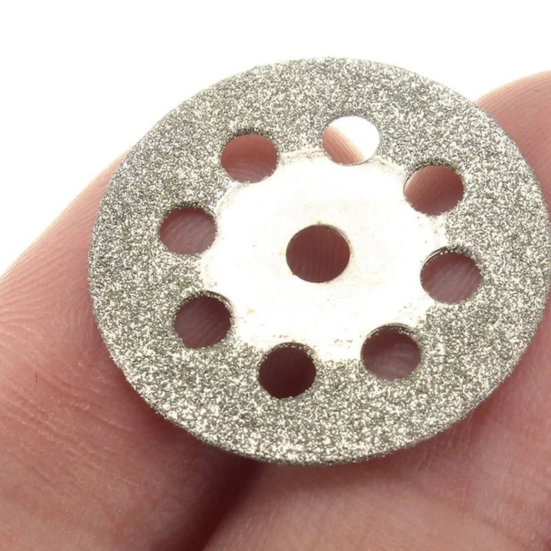 10 Pcs Diamond Cutting Wheel Cut Off Discs Coated Rotary Tools With Mandrel 22Mm For Dremel
