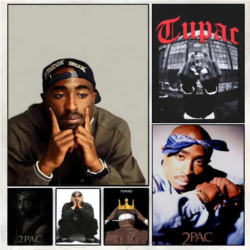 Tupac Shakur Rap Activist Painting Calligraphy Wall Art Mural Living Room Canvas Decor Gifts