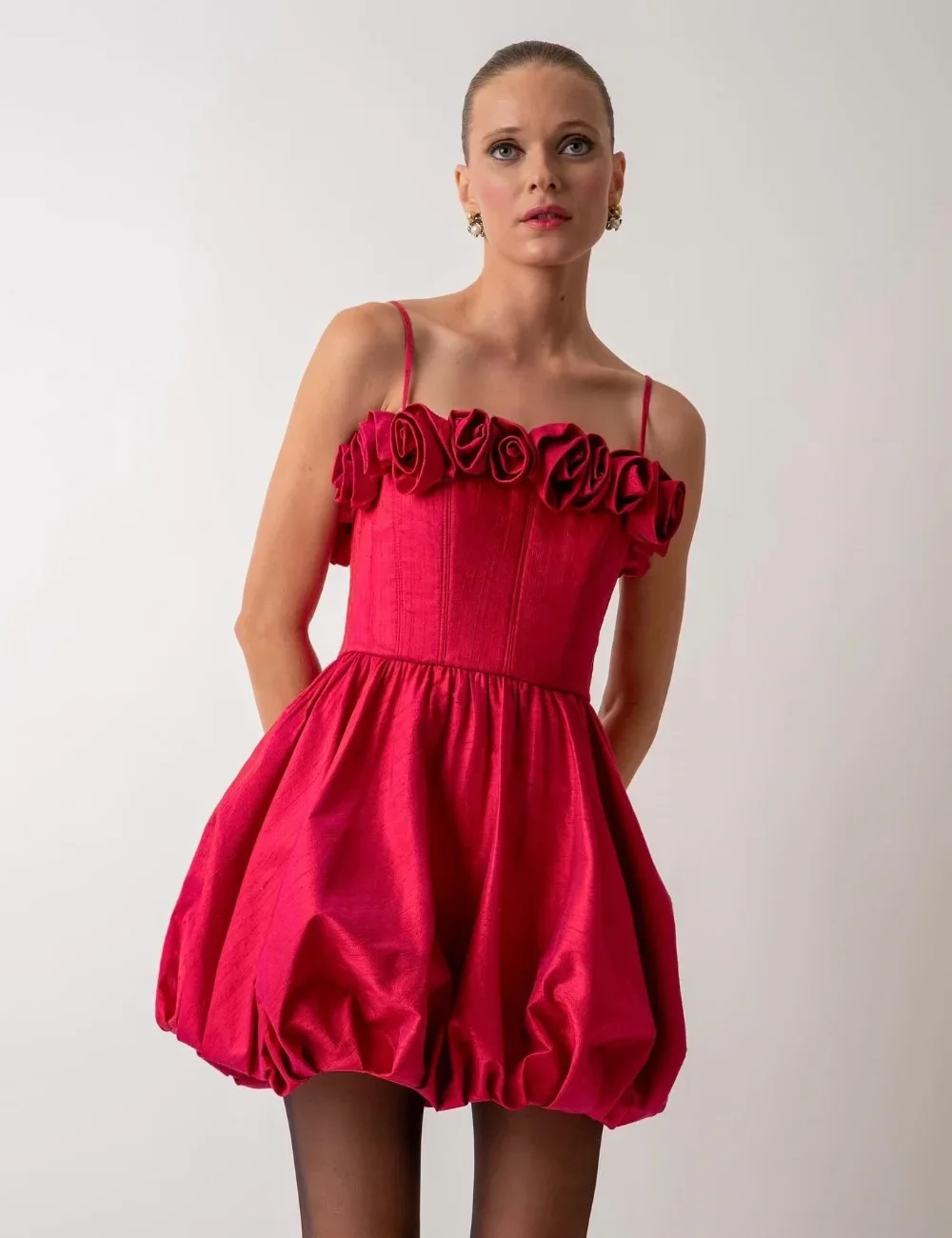 

Customized Unisex Flower A-line Spaghetti Strap Short Dresses Prom Dresses Fashion Elegant Exquisite High Quality Sparkle Sizes