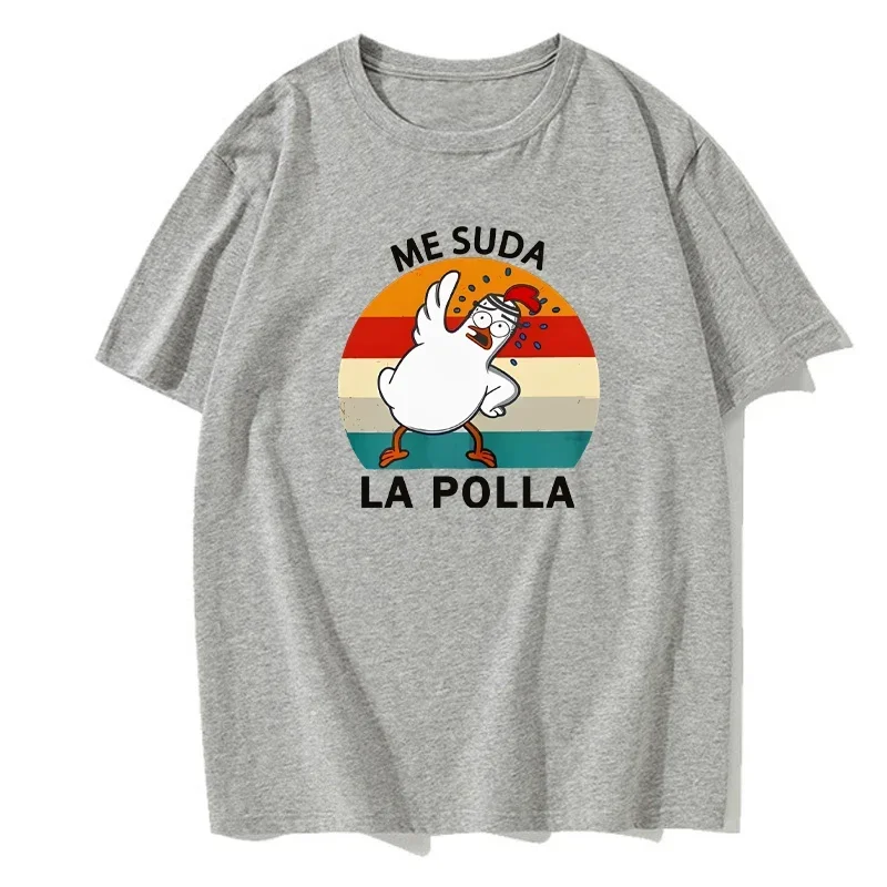 เสื้อยืดคอกลมของฉันพิมพ์ข้อความตลกๆแบบชาวสเปนเสื้อยืดคู่รักแนวฟาร์มไก่ใส่ได้ทั้งชายและหญิง