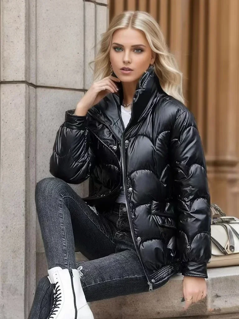 

2023 Winter Streetwear Parkas For Women New Korean Fashion Solid Thicken Warm Jackets Autumn Ladies Casual Sweet Oversized Coats