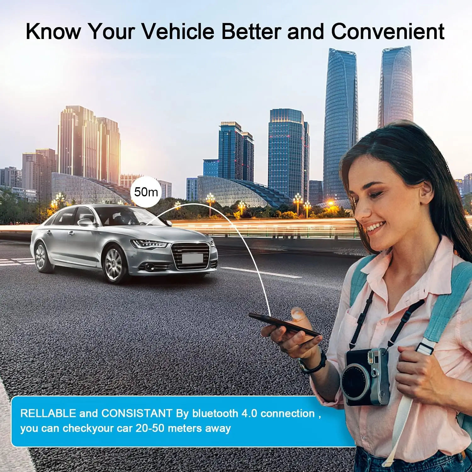 OBD2 Scanner Bluetooth 4.0 Car Diagnostic Tool for iOS & Android, Check Engine Light Reader with Torque & FasLink Support