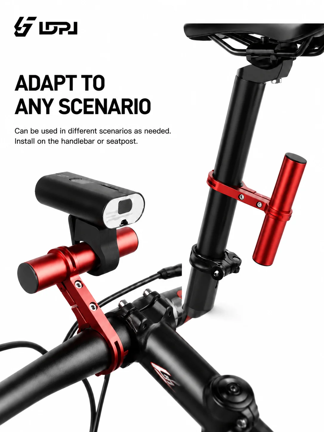 AliExpress NONE LDPJ 10CM Aluminum Alloy Bicycle Handlebar Extension Bracket, MTB Headlight/Taillight Installation Extension Rod