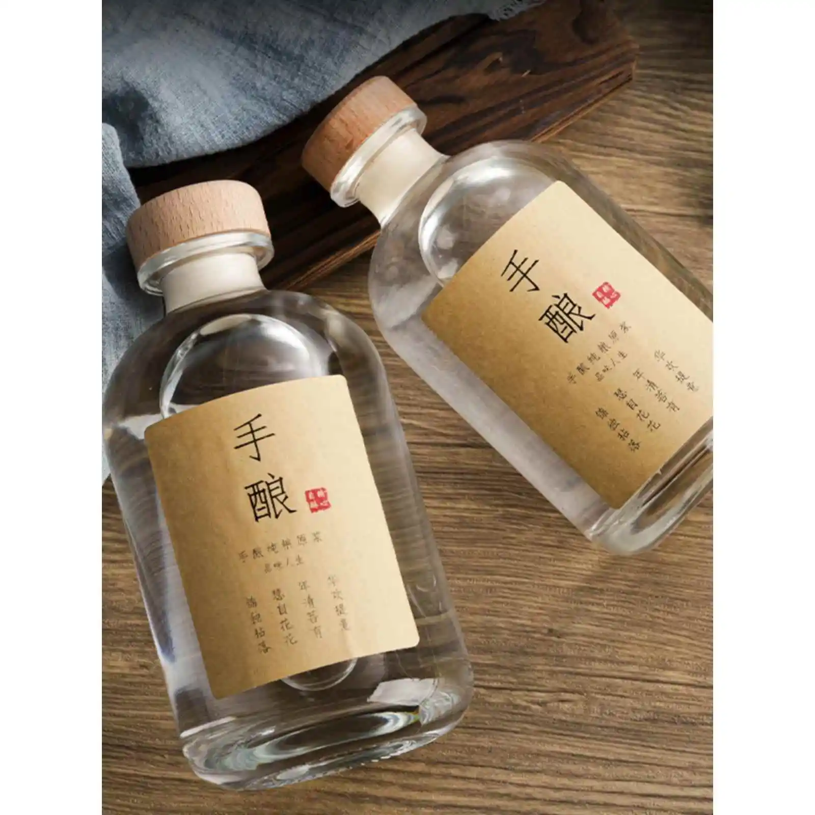 Botella de vidrio para remojar vino, uso doméstico, botella de licor blanca, botella vacía, set completo para barbacoa y té helado, botella de vino de ciruela.