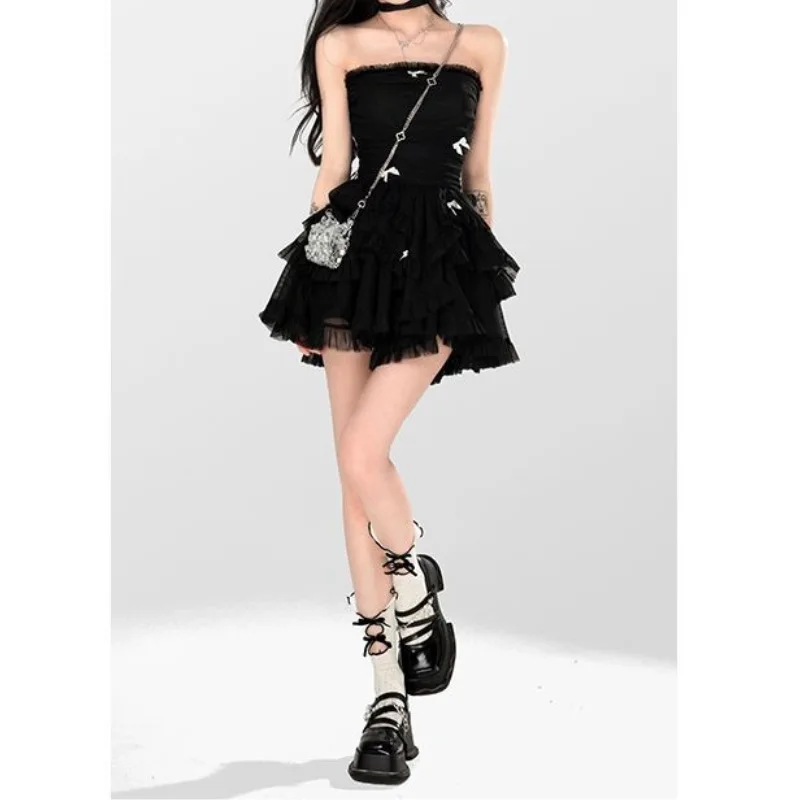 

Pure cake dress, summer new women's clothing, waist cinching, spicy girl, strapless, high fixed yarn, fluffy skirt