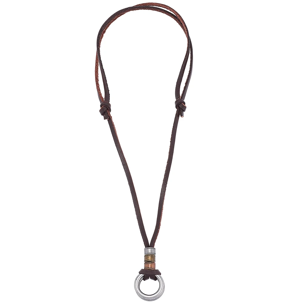 Cowhide Leather Eyeglass Holder Necklace Ring Adjustable Glasses Cord Strap Reading Eyeglasses Sunglasses Chain Anti-Lost Eye