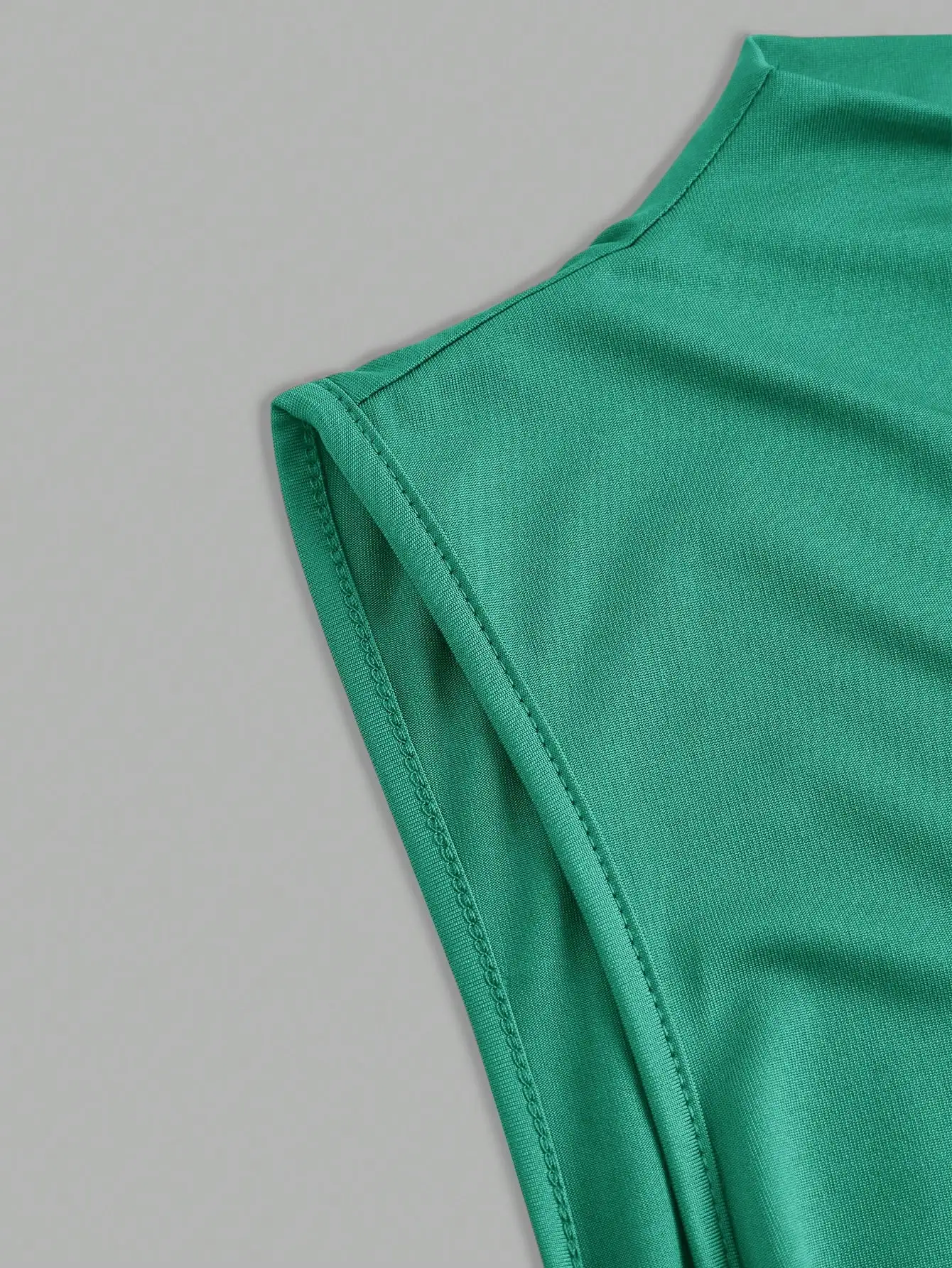 New 2024 Fashion Casual Mock Neck Ruched Tank Top for Women Summer Solid Color Pleated Sleeveless Tee Shirt Tshirt Streetwear