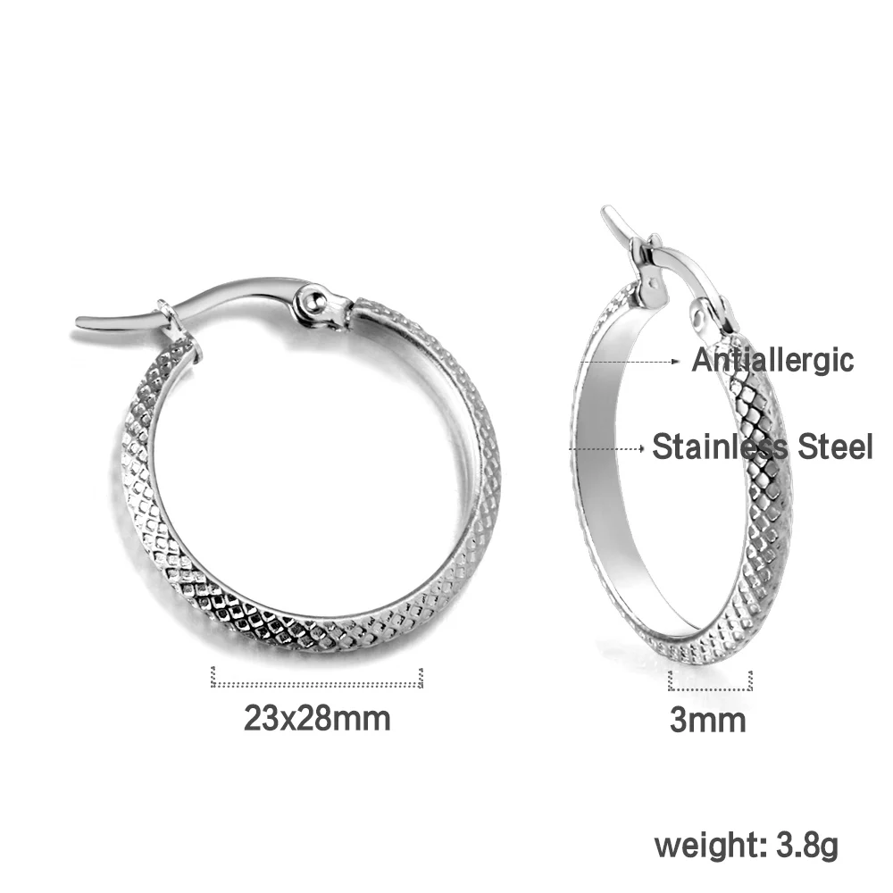 LUXUKISSKIDS Big Silver/Gold Color Round Hoops Chunky Stainless Steel Fashion Hoop Earrings 28MM 18K Plated Ears Circles Clips image 5