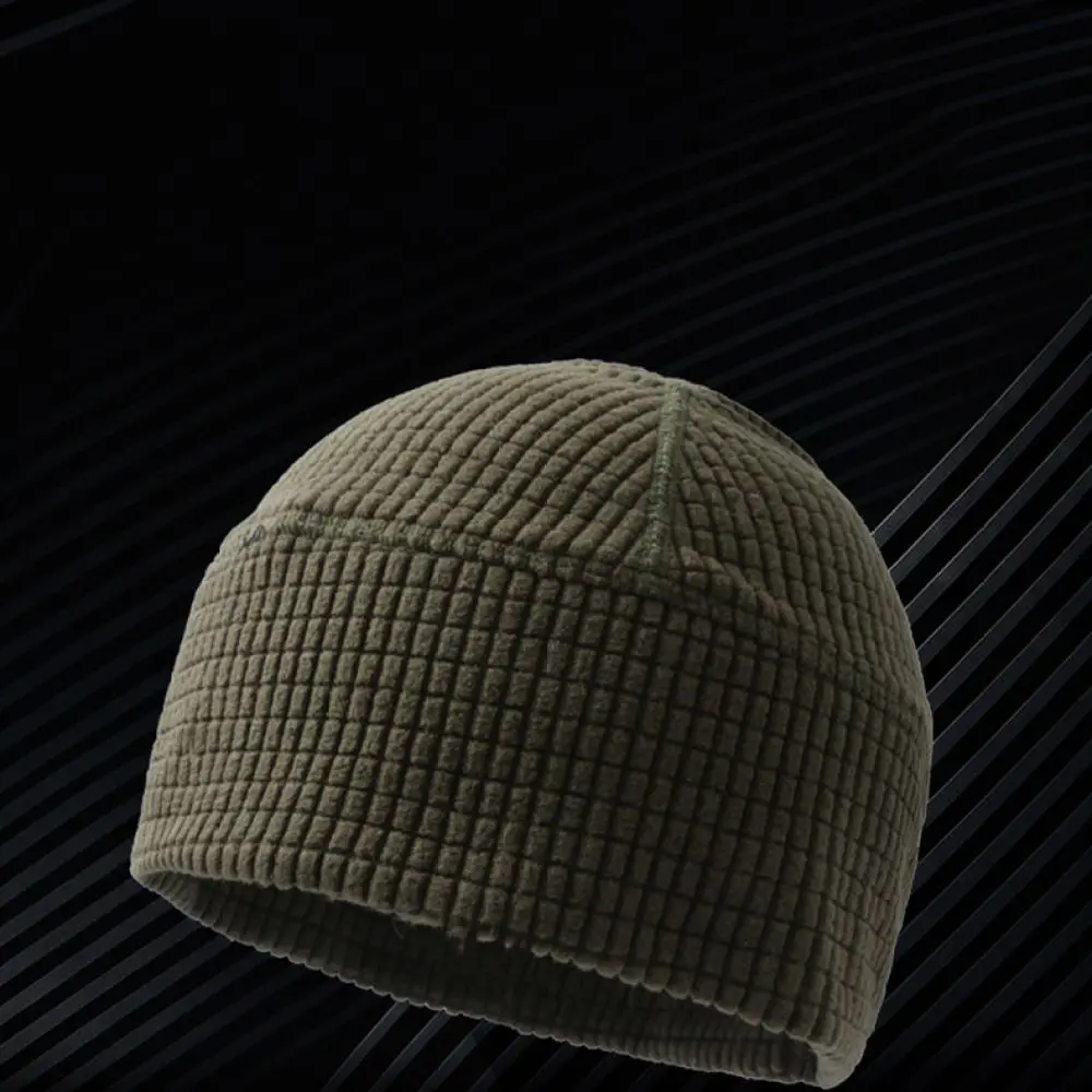 Mens Warm Fleece Lined Knitted Beanie Cap Winter Thick Outdoor Sports Windproof Gear For Cycling Hiking Skiing Tactical