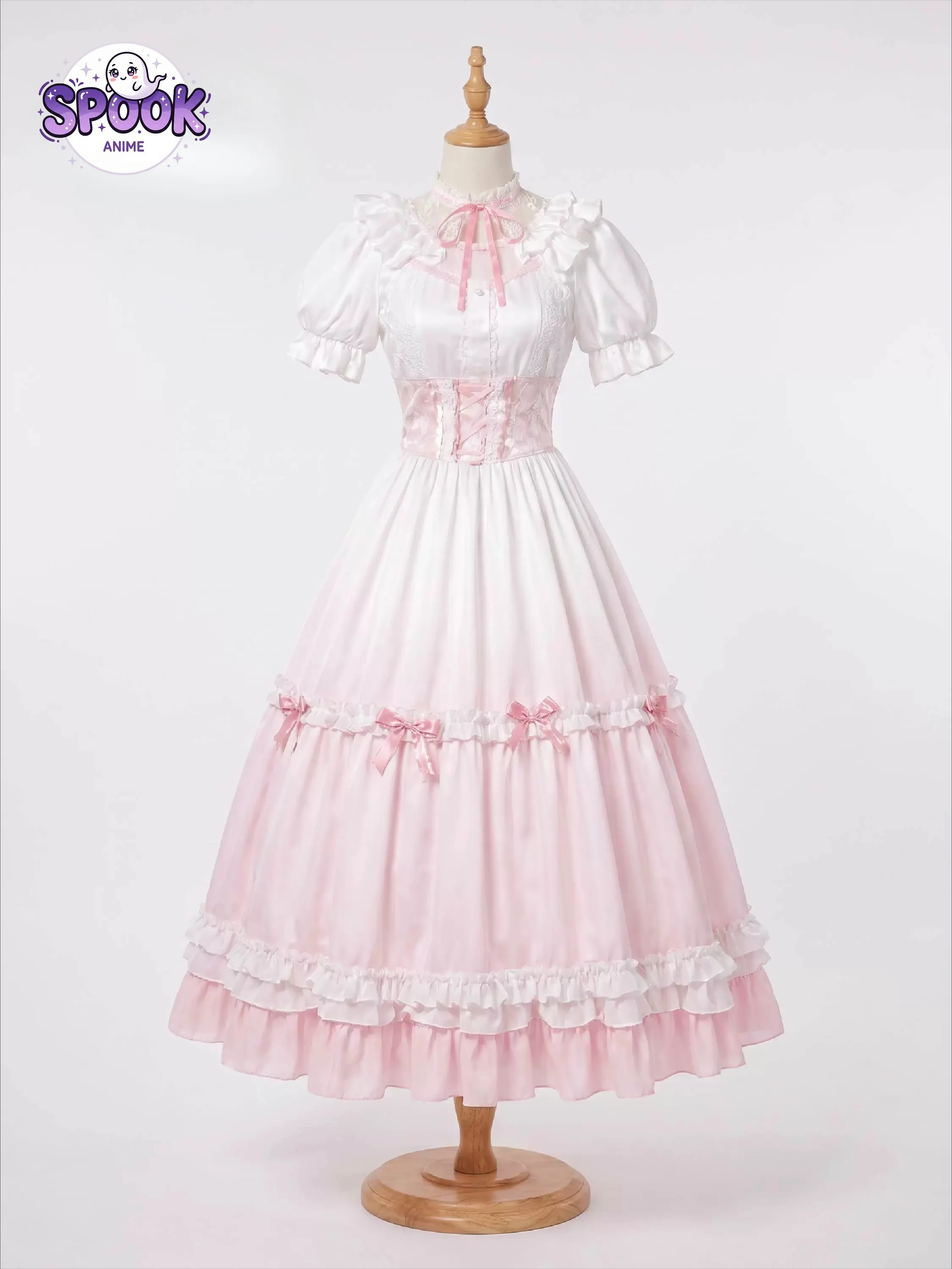 White Dress Sukoya Kana Cosplay Nijisanji Gallery Cafe Casual Outfit Role Play Uniform for Women Halloween Party view 3