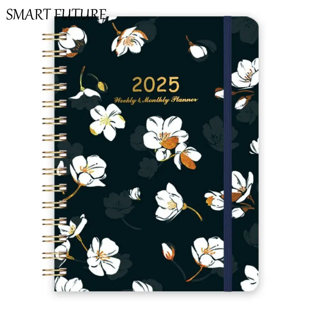 

A5 2025 Planner Notebooks 140 Pages Floral 12 Months Planner Notebook Thicken Multifunction 365 Days Notepad Office