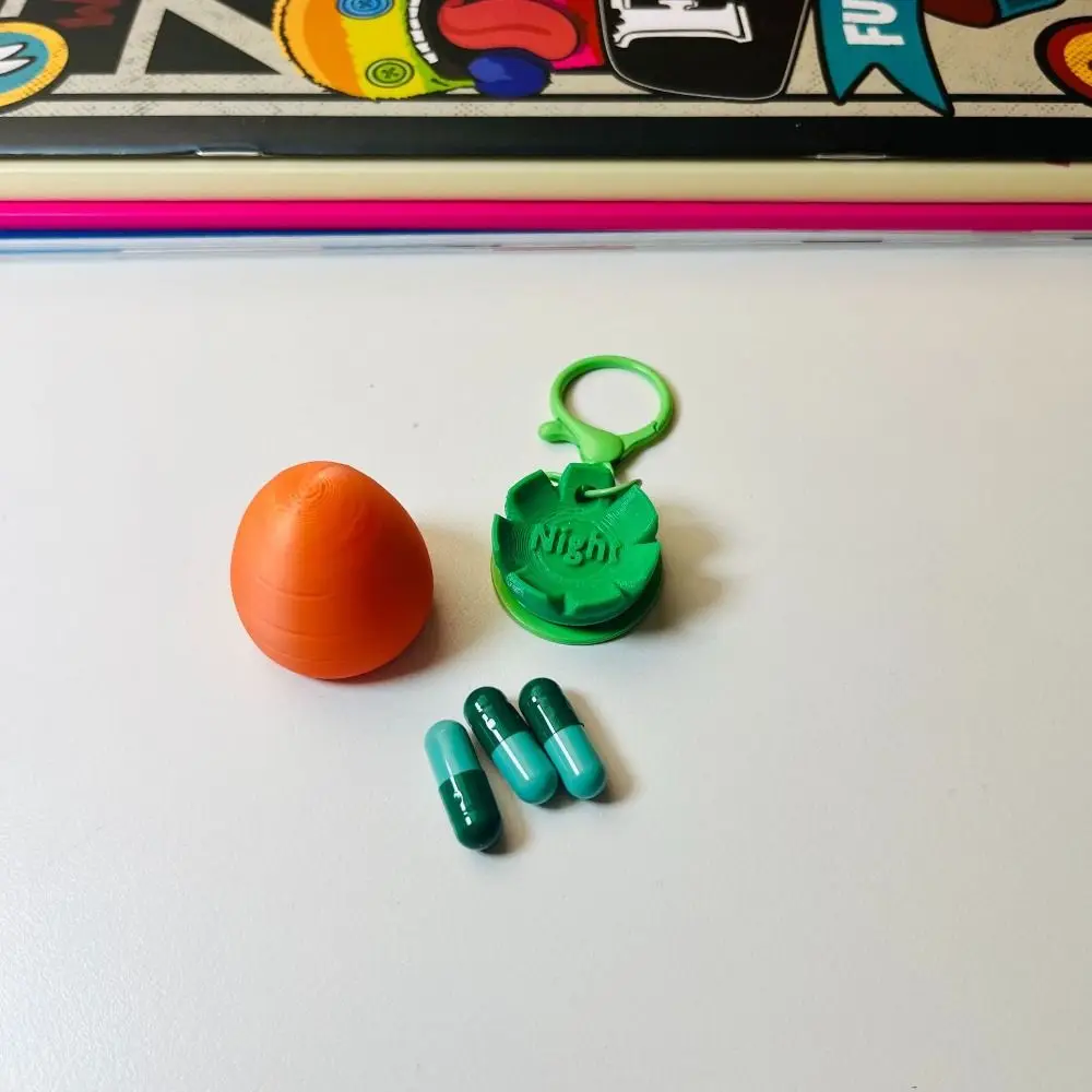 Morning Noon and Evening Carrot Pill Medicine Box Mini with Keychain Small Pill Box Portable Plastic Pills Cases Home Use