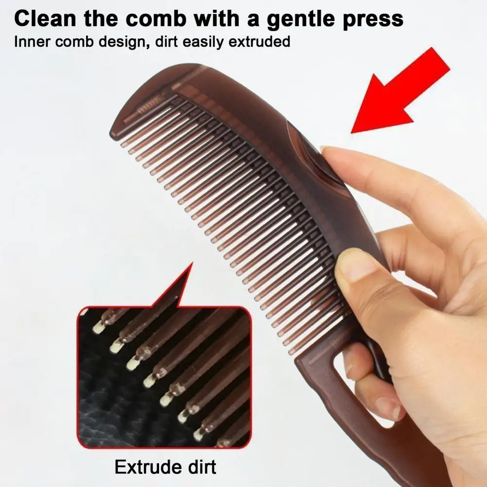 Dandruff Comb Hollow Tooth Scalp Massage Grease Particle Dirt Removal Itching Reduction Scalp Care Comb Skin Scraping Handle