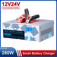 260W 12V24V Car Battery Charger Power Smart Pulse Repair Battery Charger Pure Copper Fully Automatic Chargers for Motorcycle Car