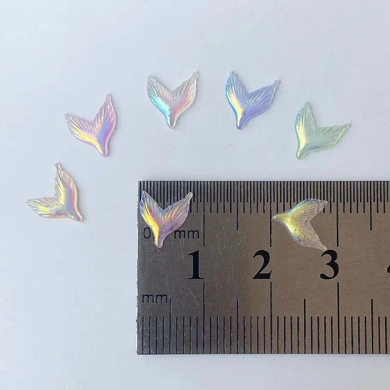 Luminous Mermaid 3d Nails Art Decoration Accessories Decor Electroplating Aurora Mermaid Figures Kawaii Nail Charms Resin Parts