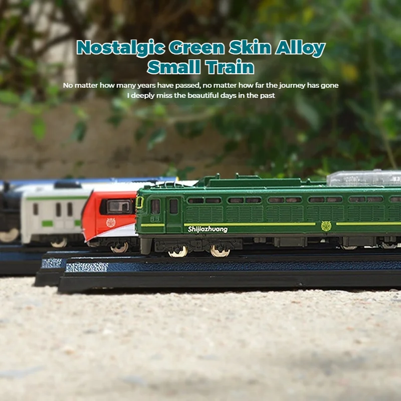 Modelo de locomotora de tren verde Vintage de aleación, tren de alta velocidad Harmony Express, motor de vapor de Metro realista, juguete coleccionable para niños