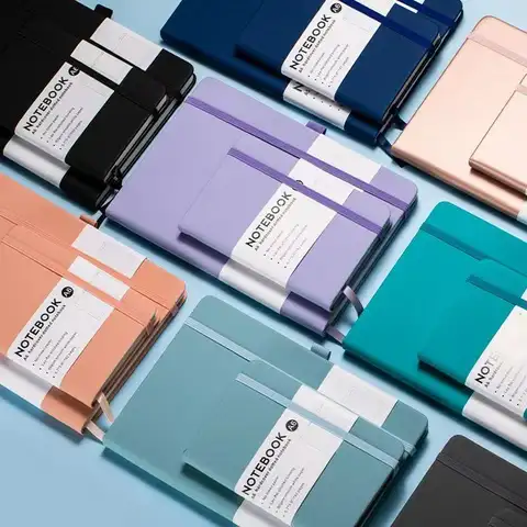 Hardcover A5/A6 Notebook with Elastic Band | PU Leather Journal Notebook for Office, School & Daily Note Taking