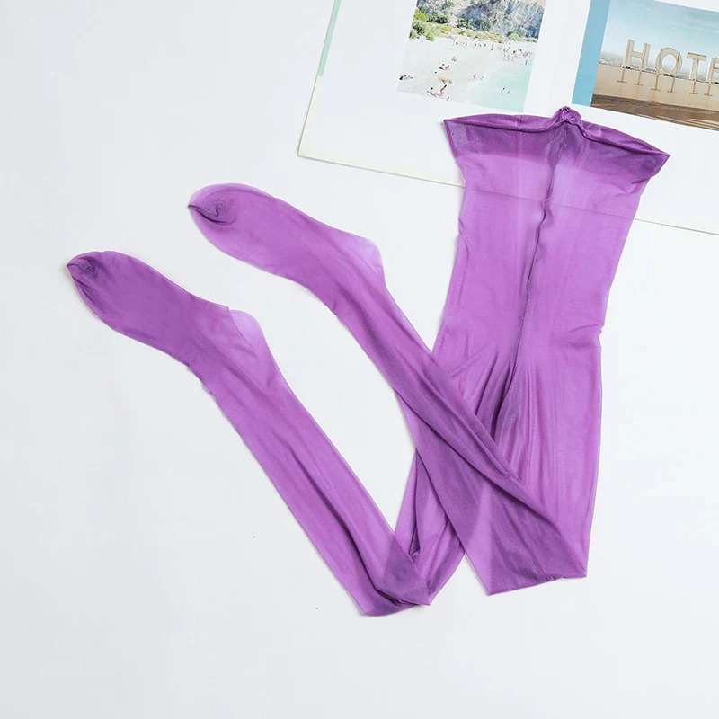 Damen Sexy Glänzende Transparente Strumpfhose mit Hoher Taille, Elastische Ölglanz-Strumpfhose, Ultradünner Durchsichtiger Strumpf