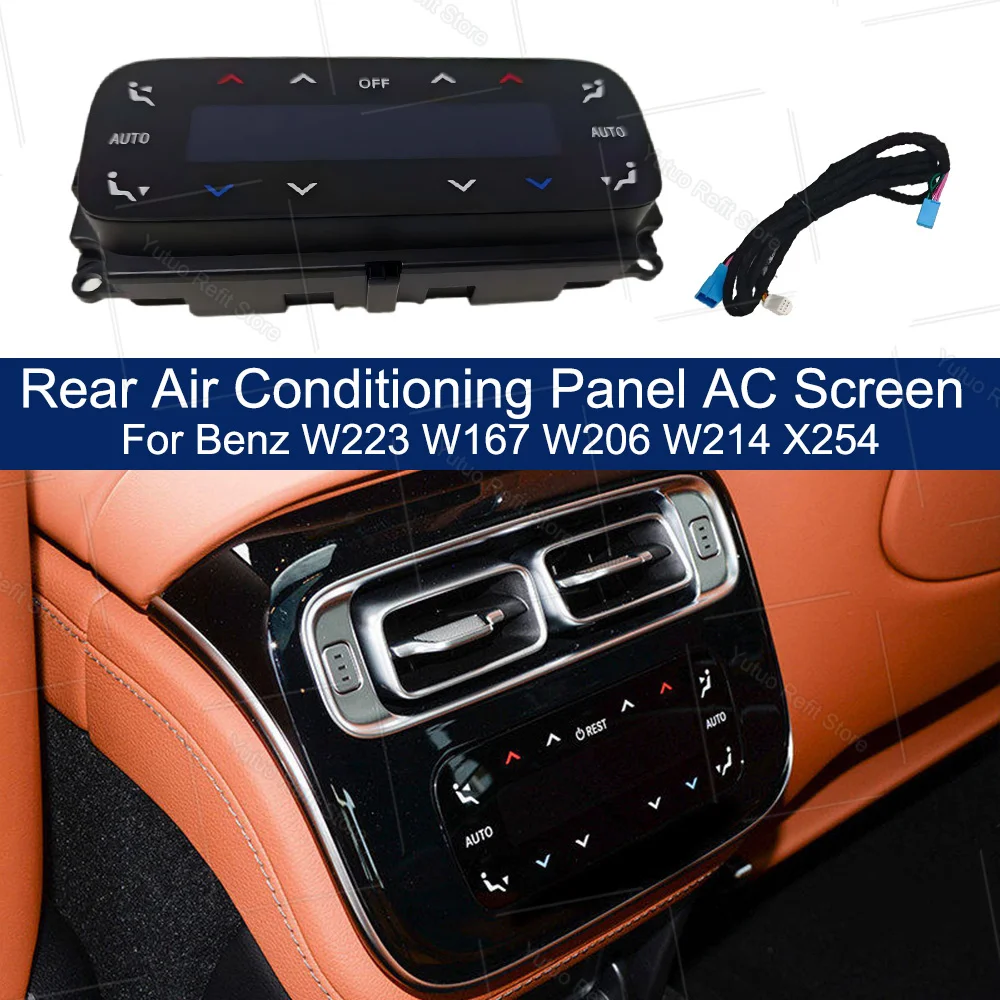Rear Air Conditioning Panel AC ScreenFor Mercedes Benz W223 W167 W206 W214 X254 Rear AC LCD Control Panel
