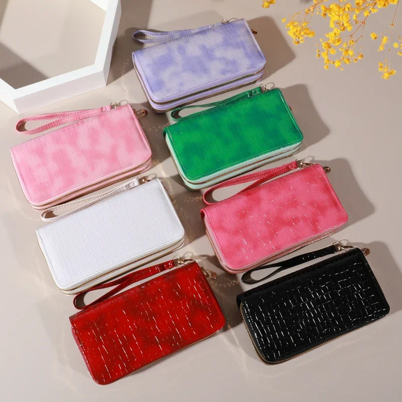 Chic Vintage Double Layer Clutch Wallet - Retro Zipper Coin Purse & Wristlet - Fashionable Womens Accessory with Secure Storage