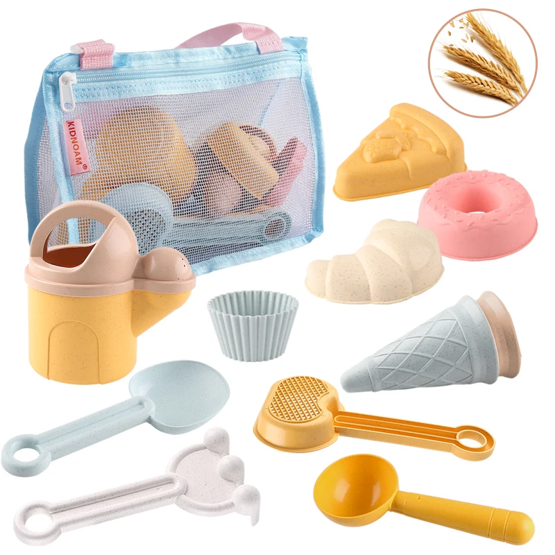 11-Piece Set of Children's Beach Toys, Straw Water Bottle Set, Sand Digging Tools, Watering and Planting Tools, Outdoor Toys, Crossbody Bag Set